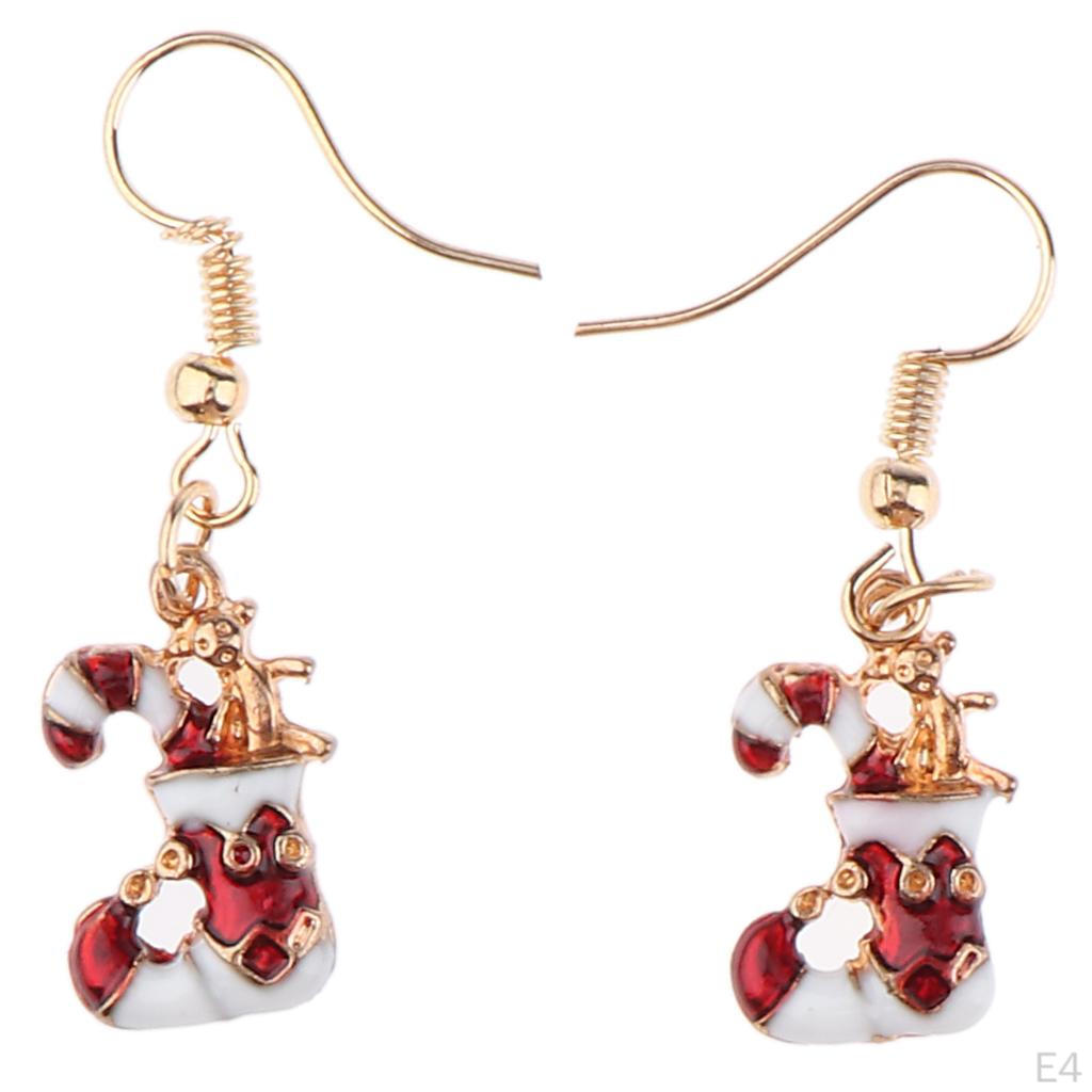 Kids Christmas Ear Stud Earrings Women Santa