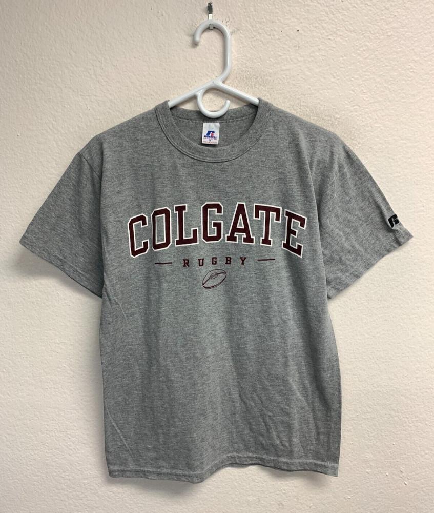 Colgate University Rugby T-Shirt Size Small Gray Russell Athletic Y2K EUC Unisex T-Shirt