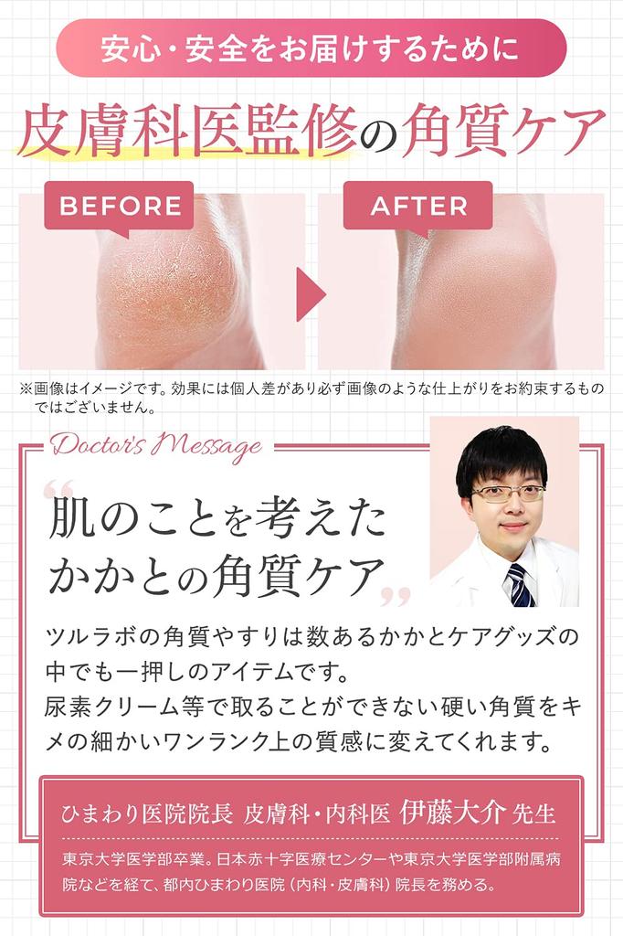 Professional Heel File with Coarse and Fine for Heel Callus Pumice and Tsuru Beige [Dermatologist-Inspired] Surfaces, Care, Care, Stone, File, Labo,
