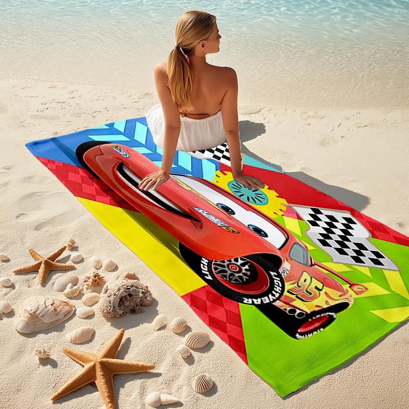 Lightning McQueen Beach Towel Outdoor Camping Beach Towel for Vacation Swim Outdoor Pool Absorbent Bath Towel