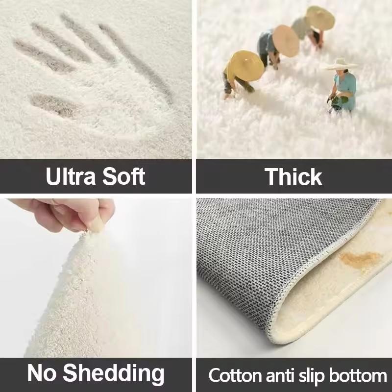Cream Style Living Room Imitation Cashmere Carpet Comfortable Soft Bedroom Living Room Home Decor Office Floor Profiled Mat