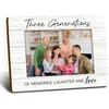 Three Generations 4x6 Picture Frame, Gifts for Family Families Wooden Picture Frame, Three Generations of Memories Laughter and Love On Decorative
