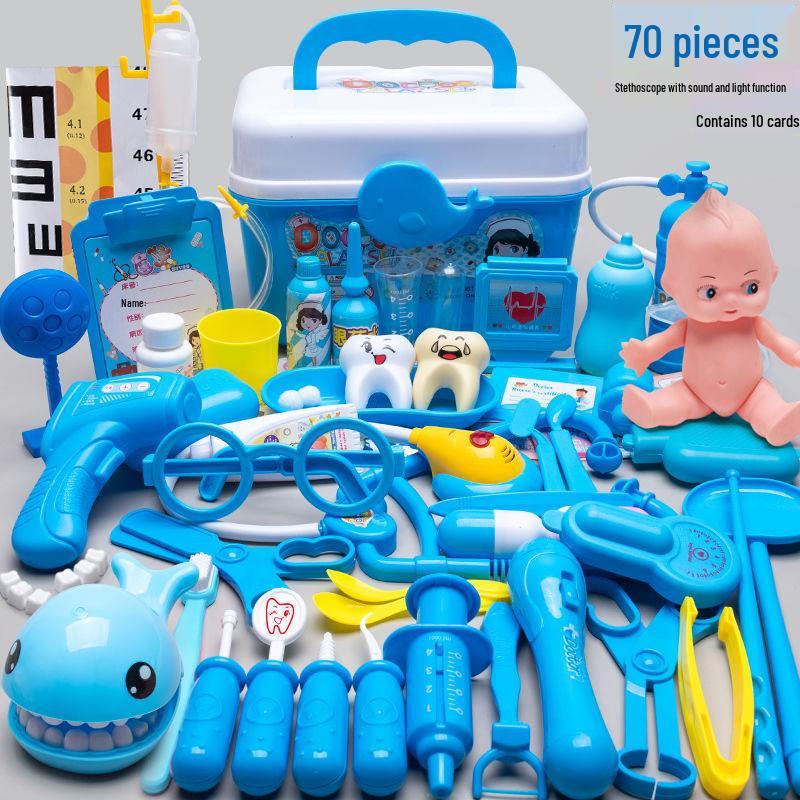 Kids' Doctor Nurse Playset: Stethoscope, Syringe, Toothbrush for Parent-Child Interaction & Learning