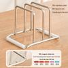 304 Stainless Steel Double-Slot Cutting Board and Pot Lid Rack - 6MM Thickened Shelf for Kitchen Storage