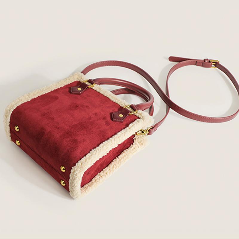 Sac à main en velours d'agneau pour femmes, nouvelle mode Simple, automne et hiver, sac à bandoulière