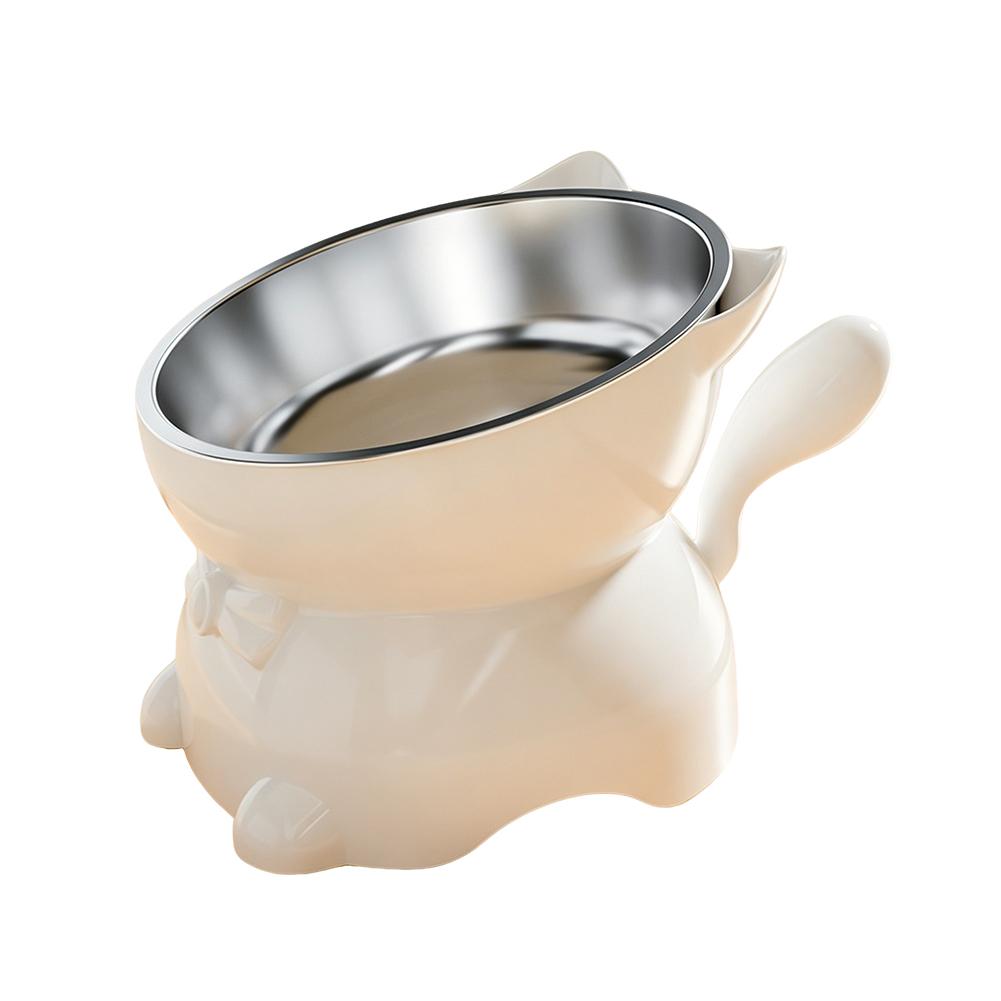 Detachable Stainless Steel Cat Bowl, Raised Tilted Feeder with Anti-Slip Base,High-quality Anti-Tip Food & Water Bowl for Cats