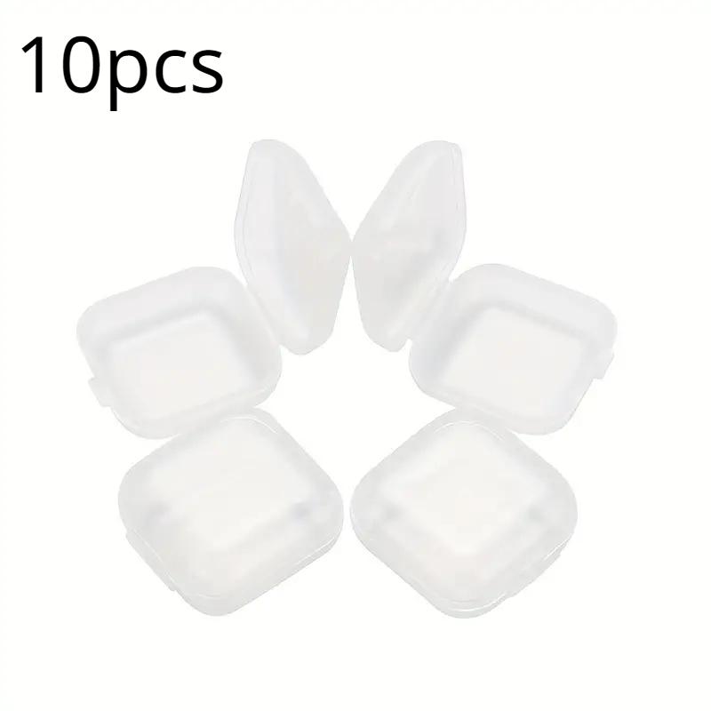 

Только 10/20 мини-прозрачный органайзер для ювелирных изделий, прозрачная квадратная шкатулка для драгоценностей для ожерелья, сережек, колец, ногтей в носу 10pcs