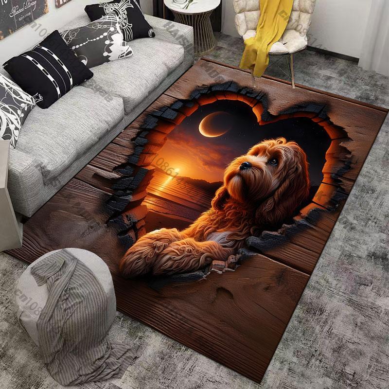 Nature dog fire heartfelt symbolismcarpet Yoga living room room decor children's crawling mat doormat area rug games mat