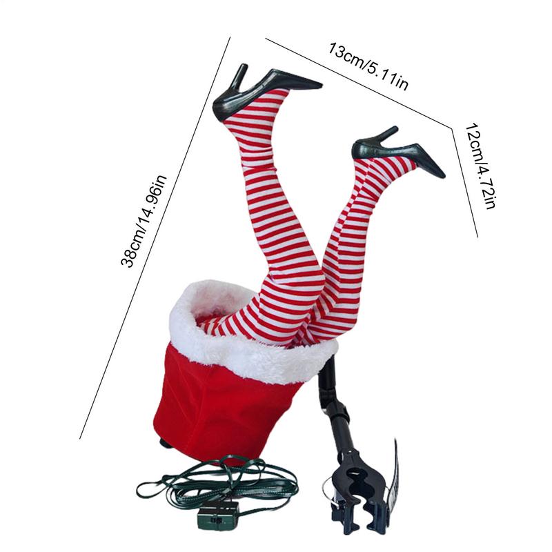 Christmas Elfs Leg Tree Pendant Swinging Elfs Leg Xmas Tree Topper Garland Poseable Plush Leg Christmas Tree Party Home Decor