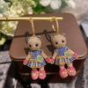 Fashion Design Kitten Earrings Exquisite Personality Cartoon Animal Cat Earrings Girl Pendant Earrings Party Banquet Jewelry