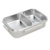 Stainless Steel Lunch Box Container Sealed Odorproof 2 Compartment Portable Square 1.2L Grey