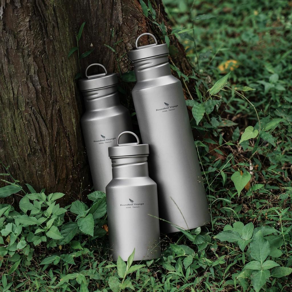 Boundless Voyage Titanium Water Bottle Direct Wide for Outdoor Bonfires Available in 3 Bottle Cover Included Ti3251D - Ultralight, Drink, Mouth,