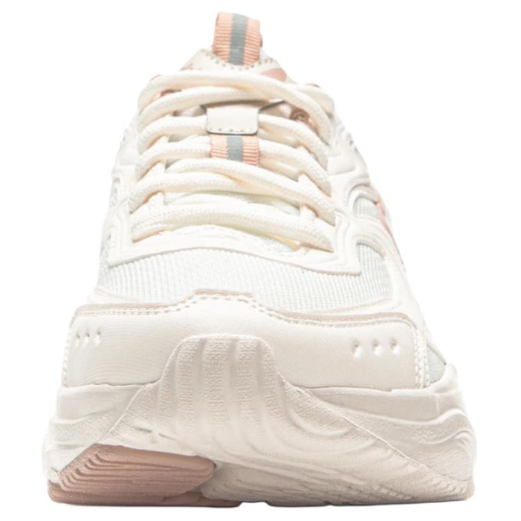Li Ning Sports Life Collection Textile, Synthetic Leather Cushioning Low top Chunky Sneakers Women's Beige AGCV434-2