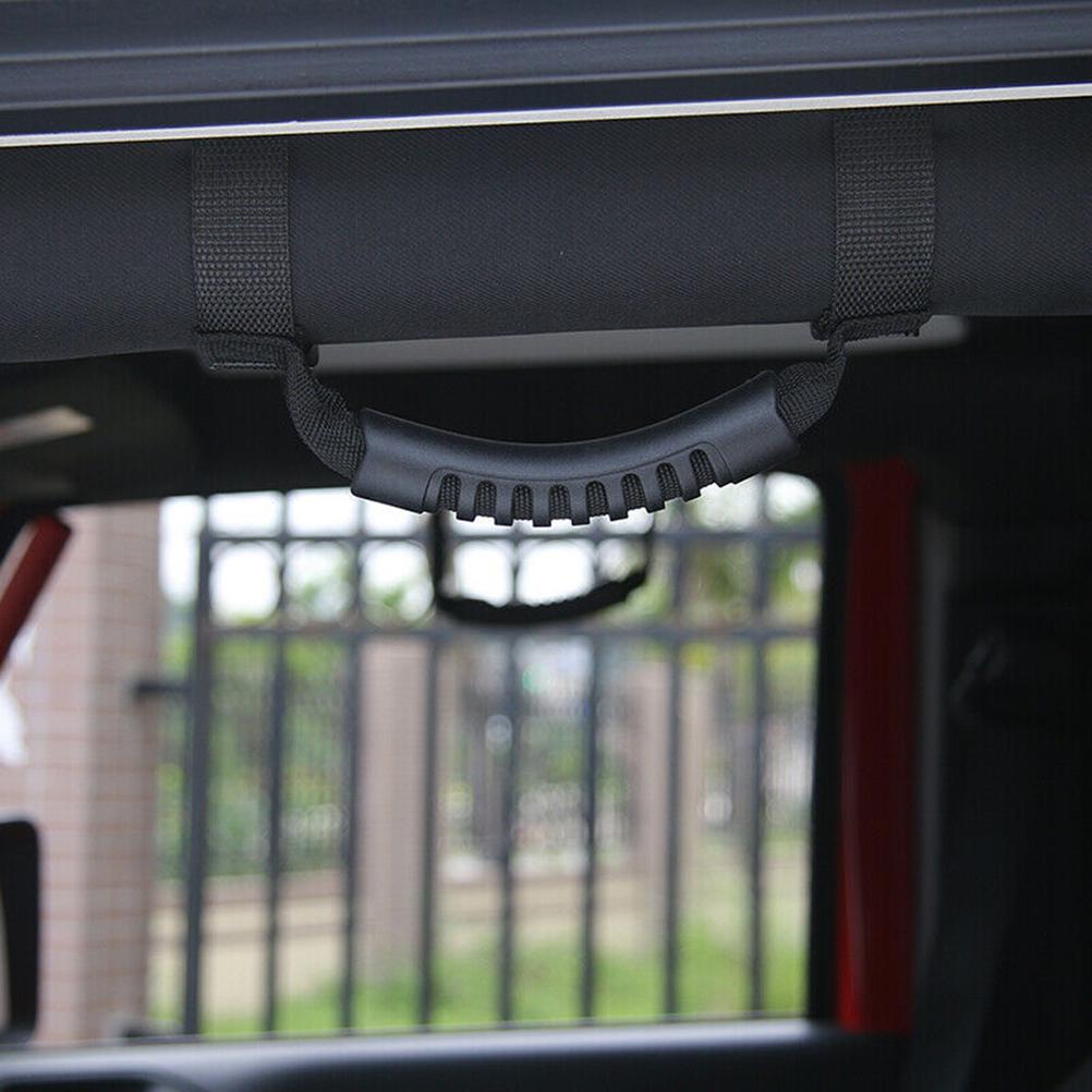 Mânere de prindere pentru bara de rulare, mâner lat pentru Wrangler JK JKU TJ Unlimited, negru