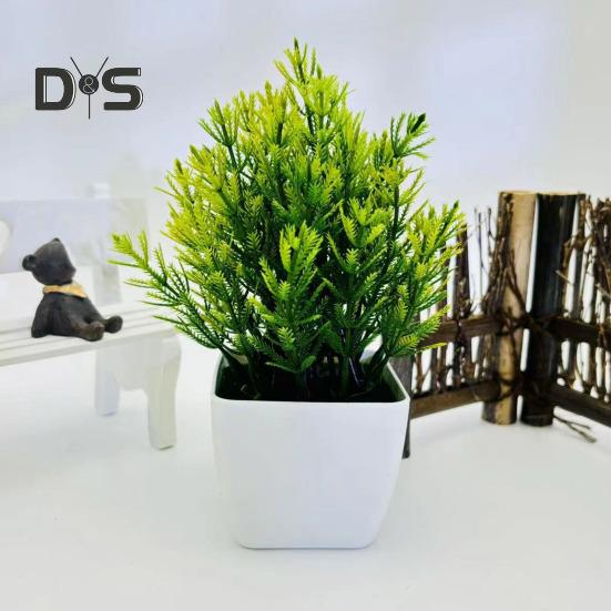 Artificial Potted Green Plants Home Office Table Centerpiece Wedding Party Plastic Faux Greenery Bonsai Indoor Outdoor Desktop Decoration