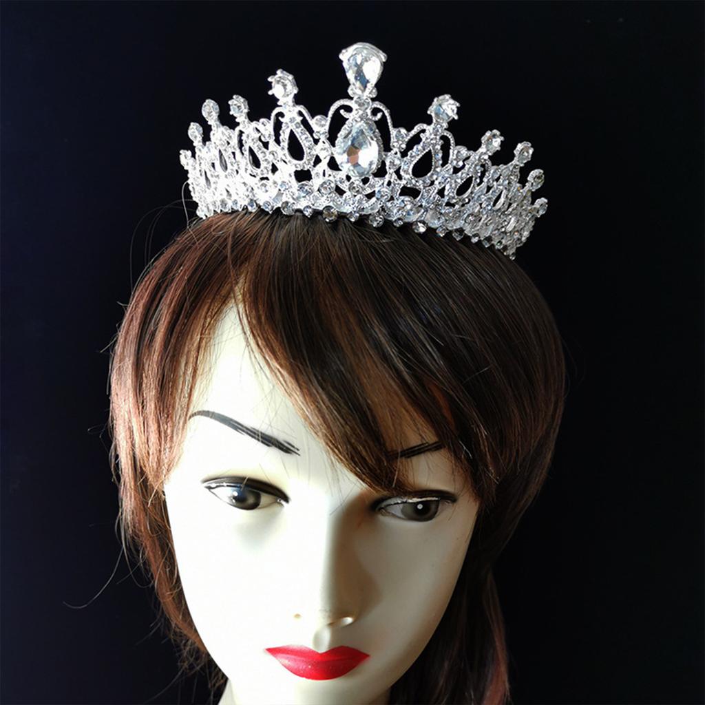 Wedding Full Glittering Diamond Hollow Crown Sparkly Rhinestones Hair Adjustable Tiara for Birthday Party Adult Ceremony