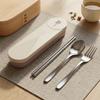 Stainless Steel Cutlery Set Chopsticks Fork and Spoons Set With Organizer Box Holder Portable Travel Tableware Utensils Students