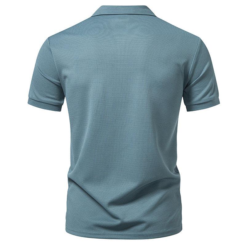 New Men's  Short Sleeve Polo Shirt Color Block Streetwear Lapel Tshirts for Men Summer Jogging Sport Tops Loose Basic Splice Top