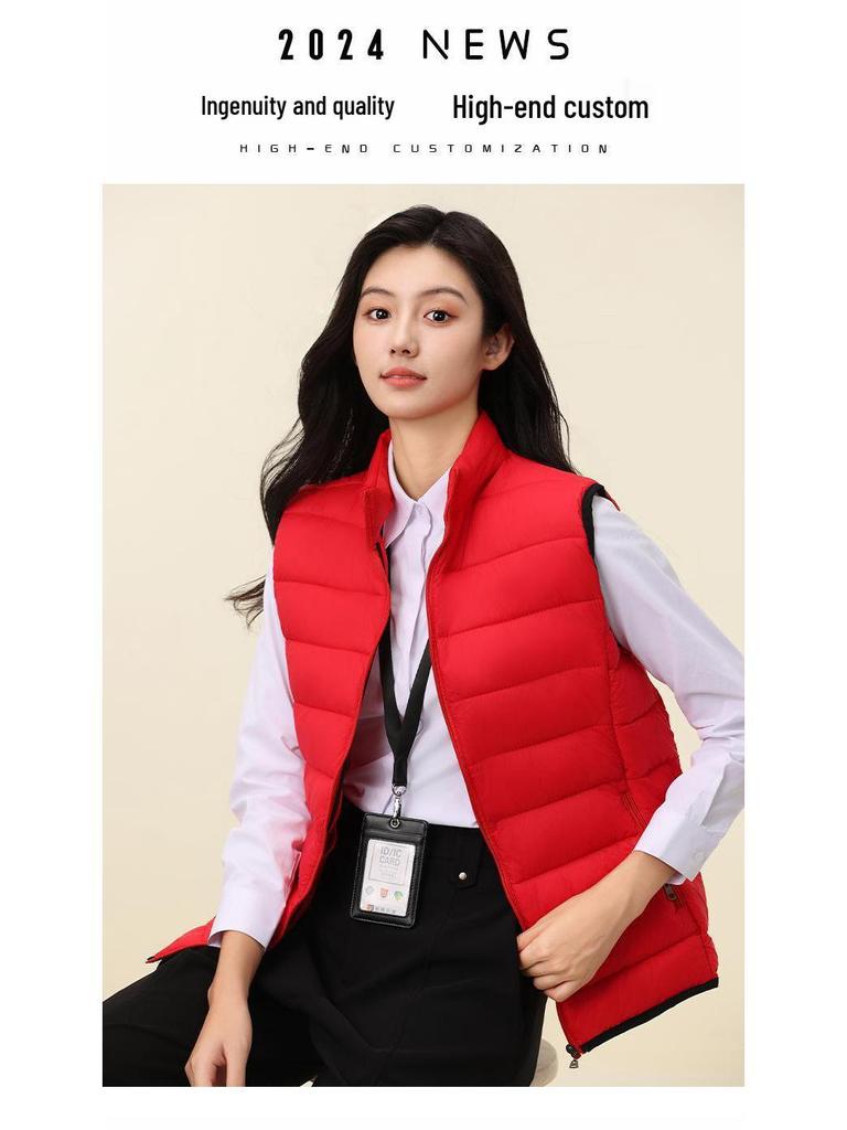 Unisex Stand-Up Collar Down Cotton Vest - Sleeveless Jacket for Outdoor Autumn/Winter Wear