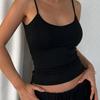 Women Backless Cami Crop Top Summer Solid Color Casual Sleeveless Top Streetwear Y2K Clothes