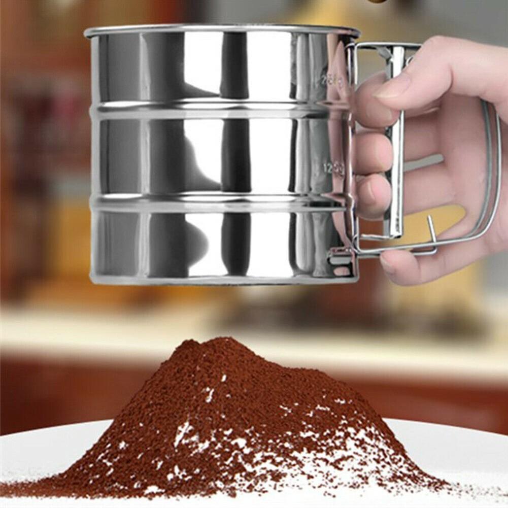 

Mesh Flour Sifter Stainless Steel Baking Icing Sieve Mechanical Metal