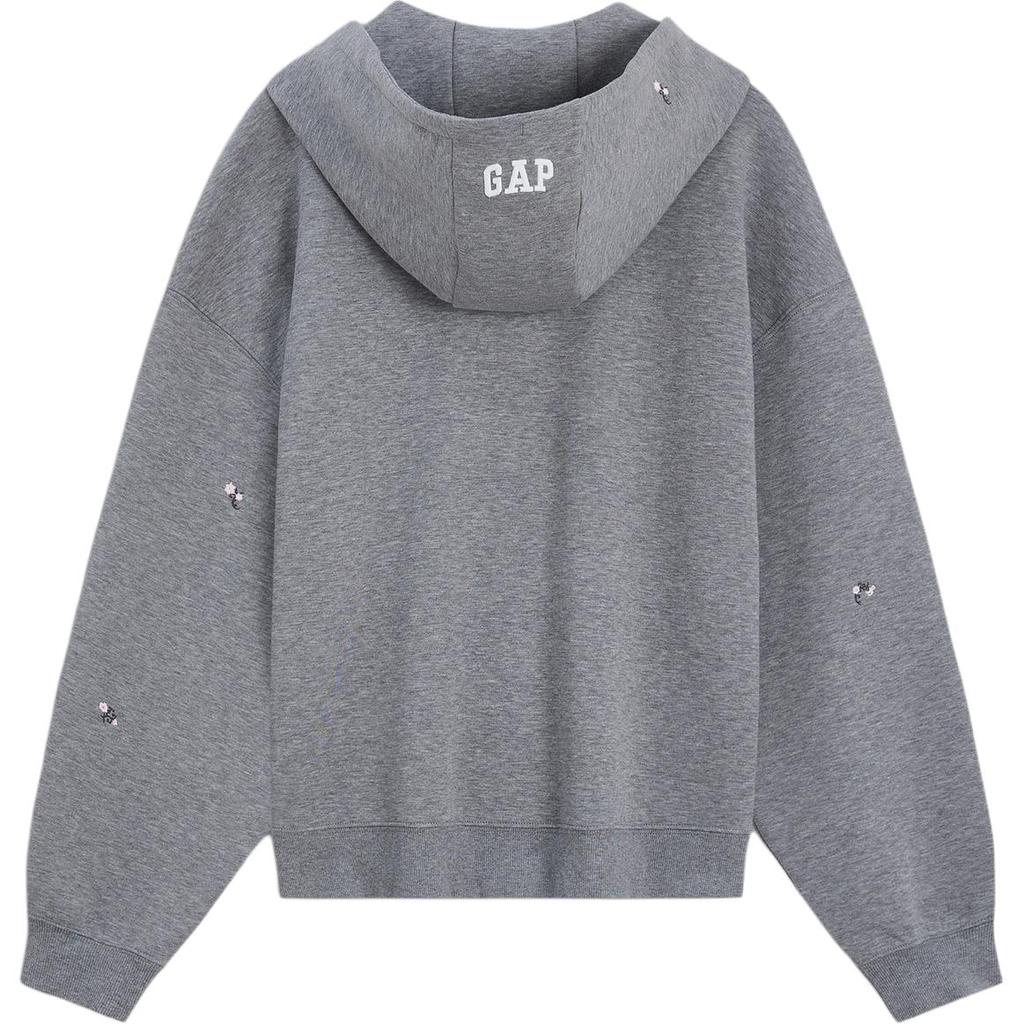 Gap X Blue And White Porcelain Capsule Series Logo Embroidered Hooded Zip-Up Sweatshirt Women Sweatshirt 2SS622001