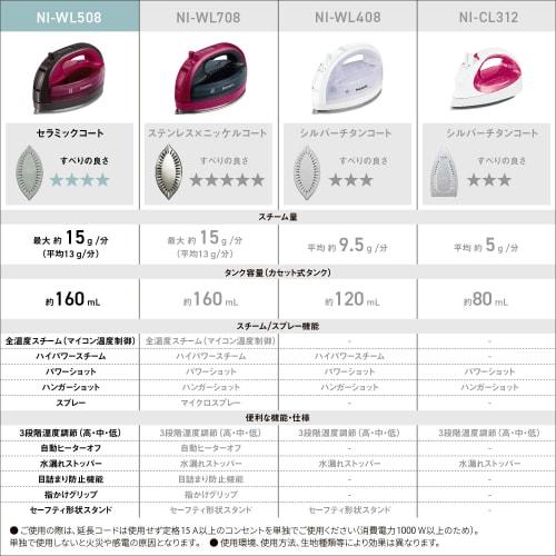 Panasonic [2023 siste modell Cordless] Panasonic Cordless Steam W Head Strykejern Keramisk Coat Desinfiserende Brun Rosa Karuru NI-WL508-P