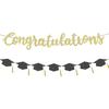 Graduation Banner-Gold Glitter Congratulation Banner -Class of 2025 Congratulations Decorations,congrats Grad Banner for Party Supplies Graduation