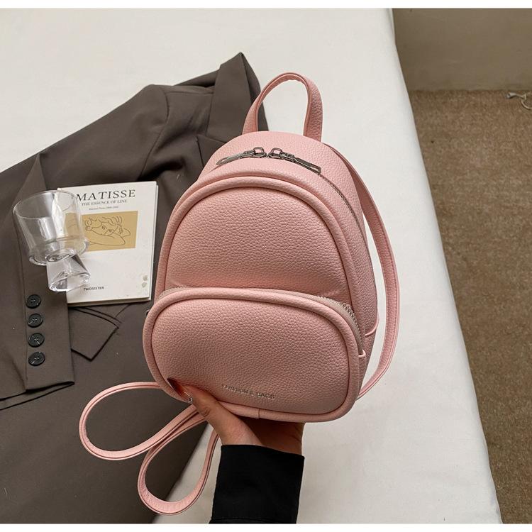 Fashion mini small bag women's new spring backpack simple texture travel small backpack