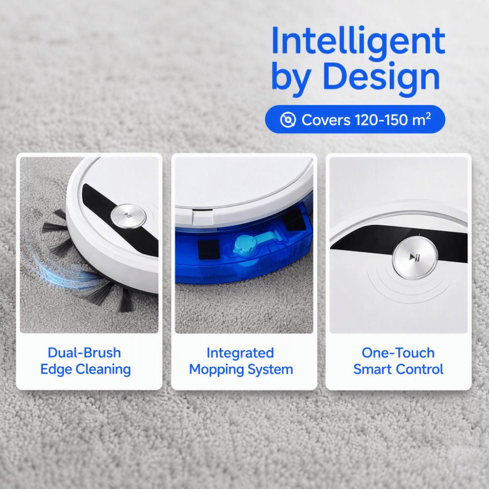 Wet Dry Mopping Smart Robot Vacuum 2800PA Suction Robotic Vacuum Sweeping Robot Household Use