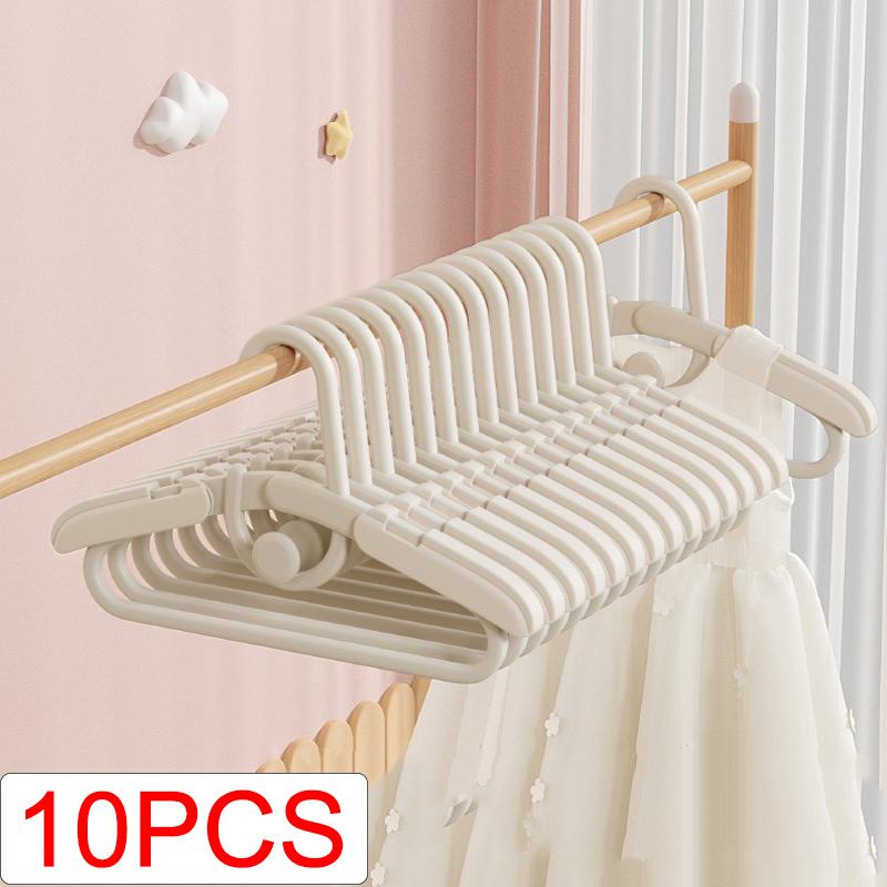 10PCS Children's Clothes Rack Non-slip Non-trace Clothes Support Home Telescopic Storage Drying Rack Baby Clothes Hanger