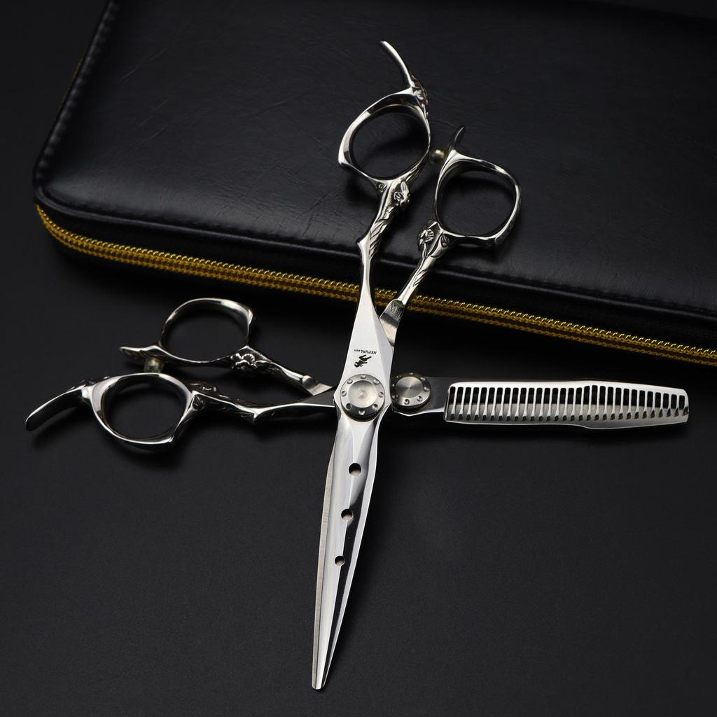 6.0" Floral Bright Napson Hairdressing Scissors - Straight, Bangs, Thinning Shears for Stylists