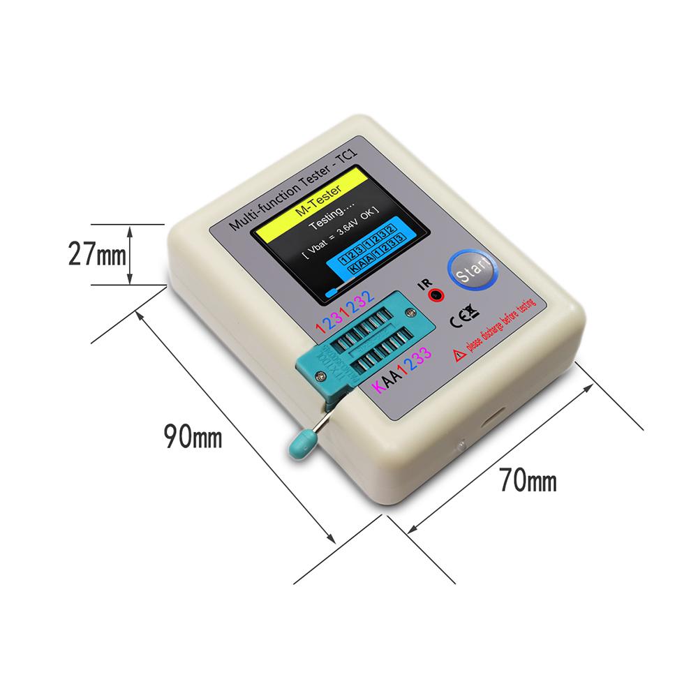 LCR TC1 1.8" TFT LCD Display Multi-meter Transistor Tester Diode Triode Capacitor Resistor Test Meter MOSFET NPN PNP Triac MOS