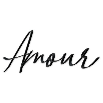 [A1077] - XXL-Metalldekoration 'Amour' schwarz - 100x38 cm