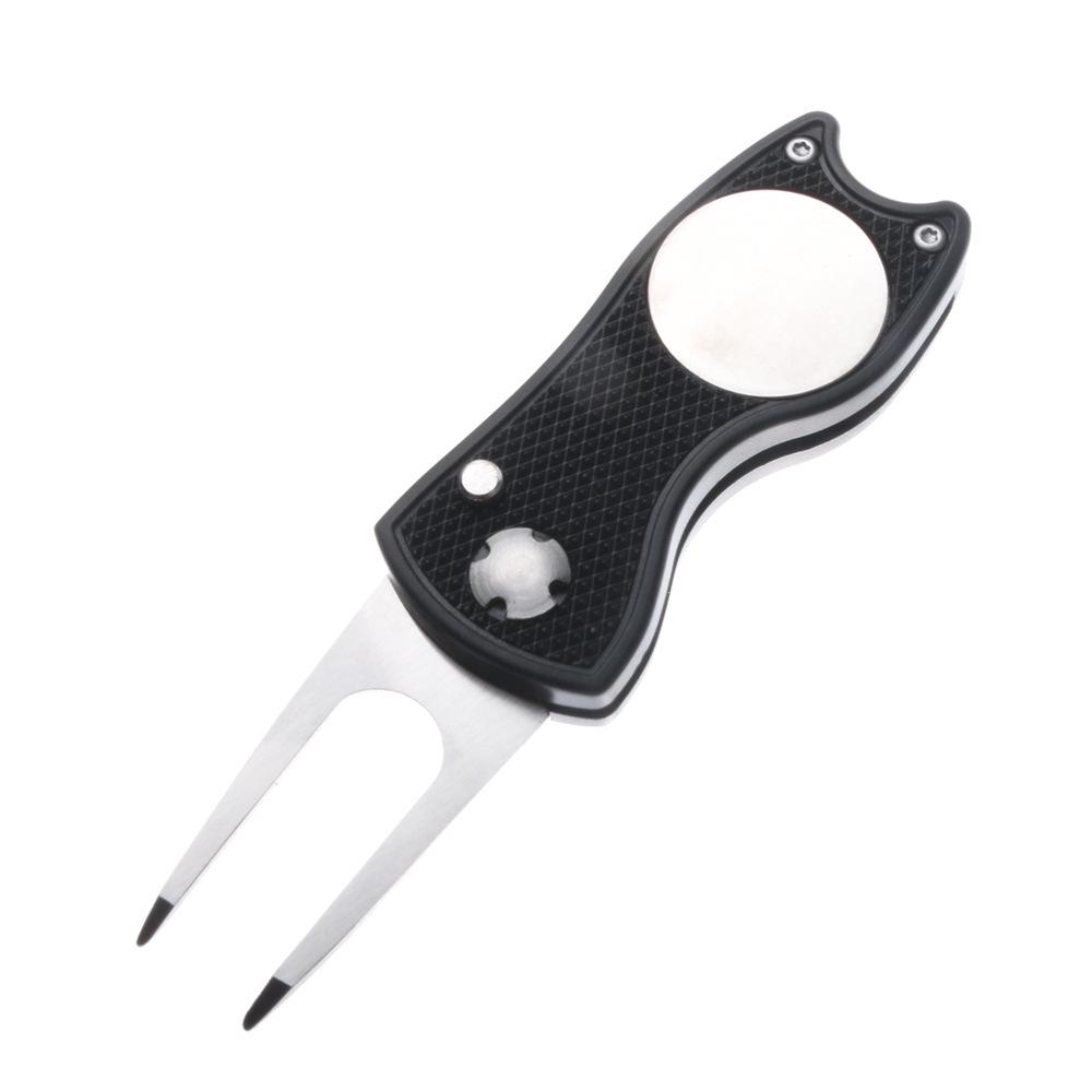 

Golf Pitchfork Green Repair Tool with Ball Marker Plastic Case + Stainless Steel чёрный