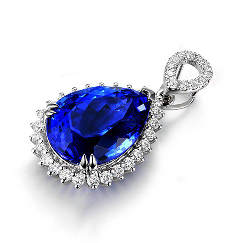 Lindon Fashion  Necklace Water Drop Shape Zircon Pendant For Women Wedding Jewelry