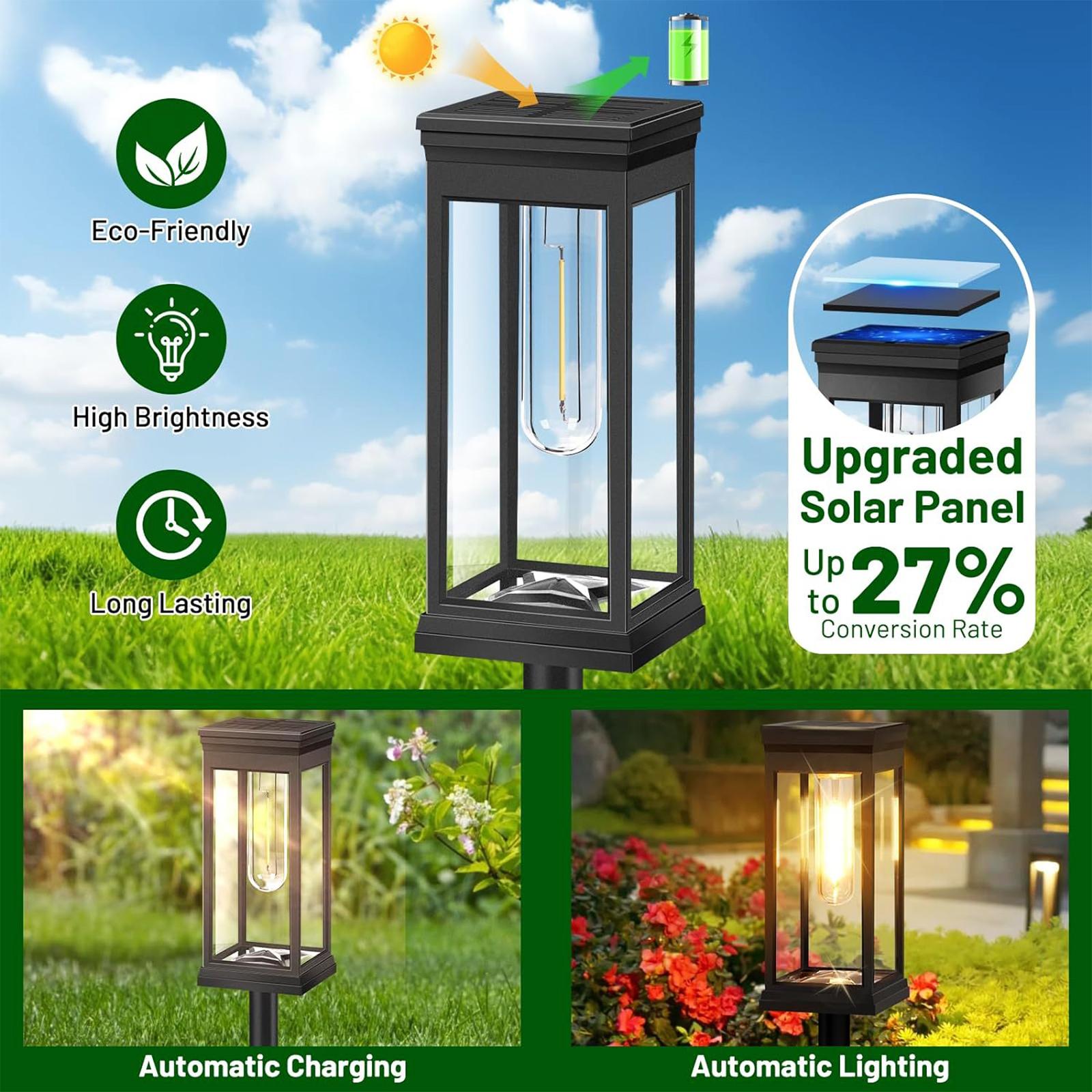 

Solar Powered Garden Lamp, 3000k Warm, 8 Pack Solar for Patio, Gardens Easy Installation