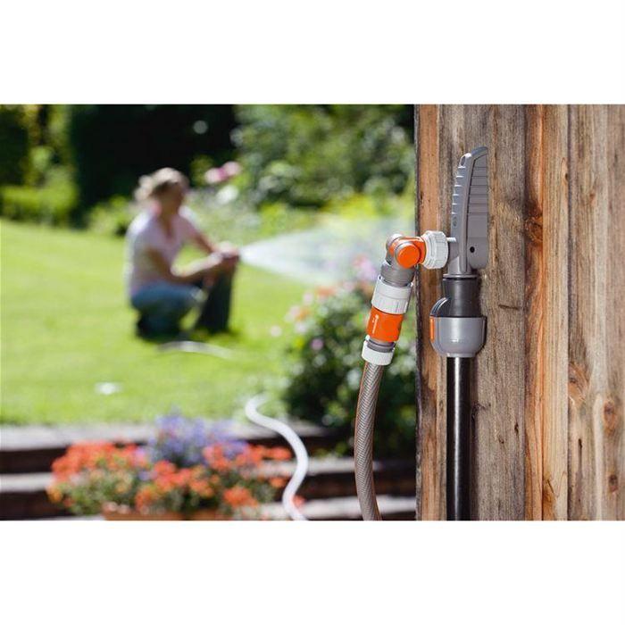 Prise d'eau - GARDENA - Nez de robinet articulé - Valve aquastop - Installation murale - Plastique