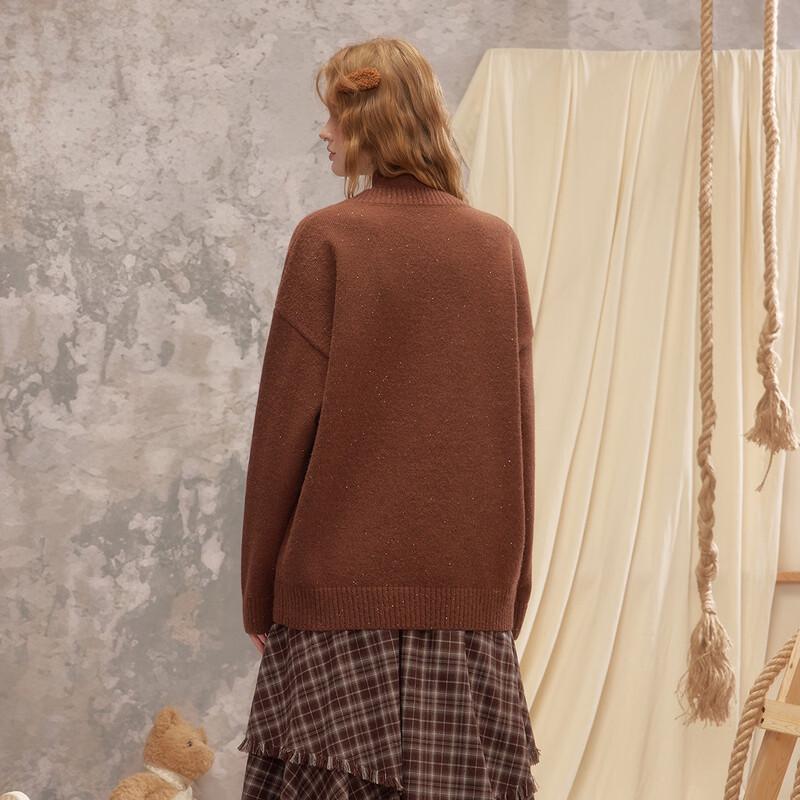 UNIFREE V-Neck Retro College Style Sweater