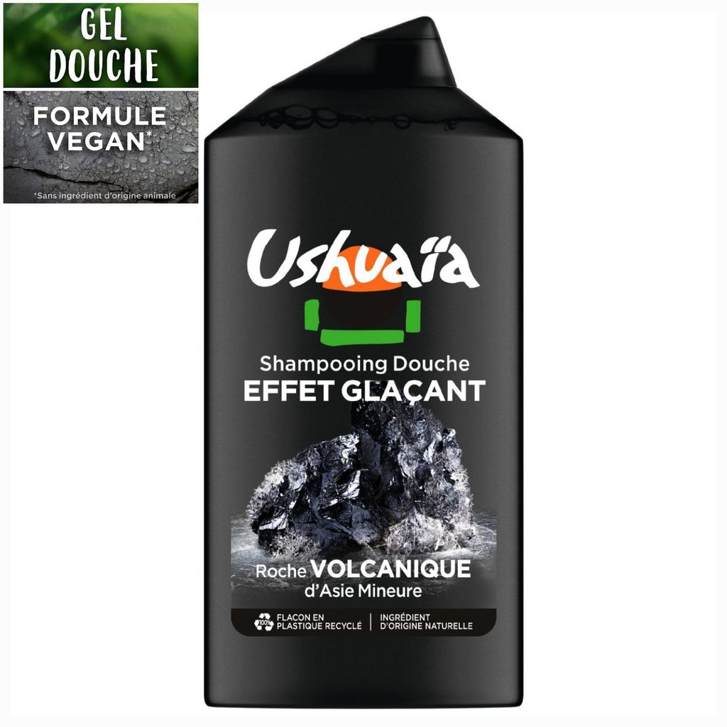 USHUAIA Volcanic Rock Shower Gel for Men with Freezing Effect the 300mL (Pack of 6 pcs)
