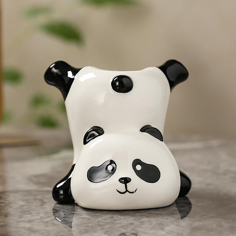 

1 шт., милый семейный держатель для зубных щеток в виде панды, без дырокола, держатель для зубных щеток для ванной комнаты, мультяшный домашний декор, цветочная композиция