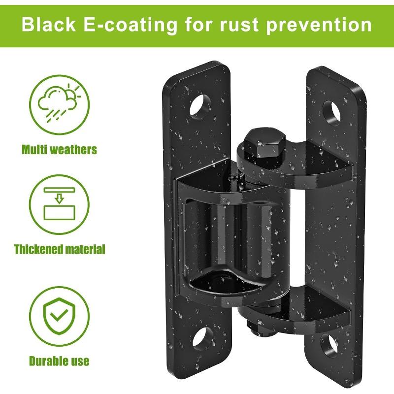 Robust steel gate hinges with spacer bearing and electronic coating, removable bolts for hinged doors, aisles and farm gates