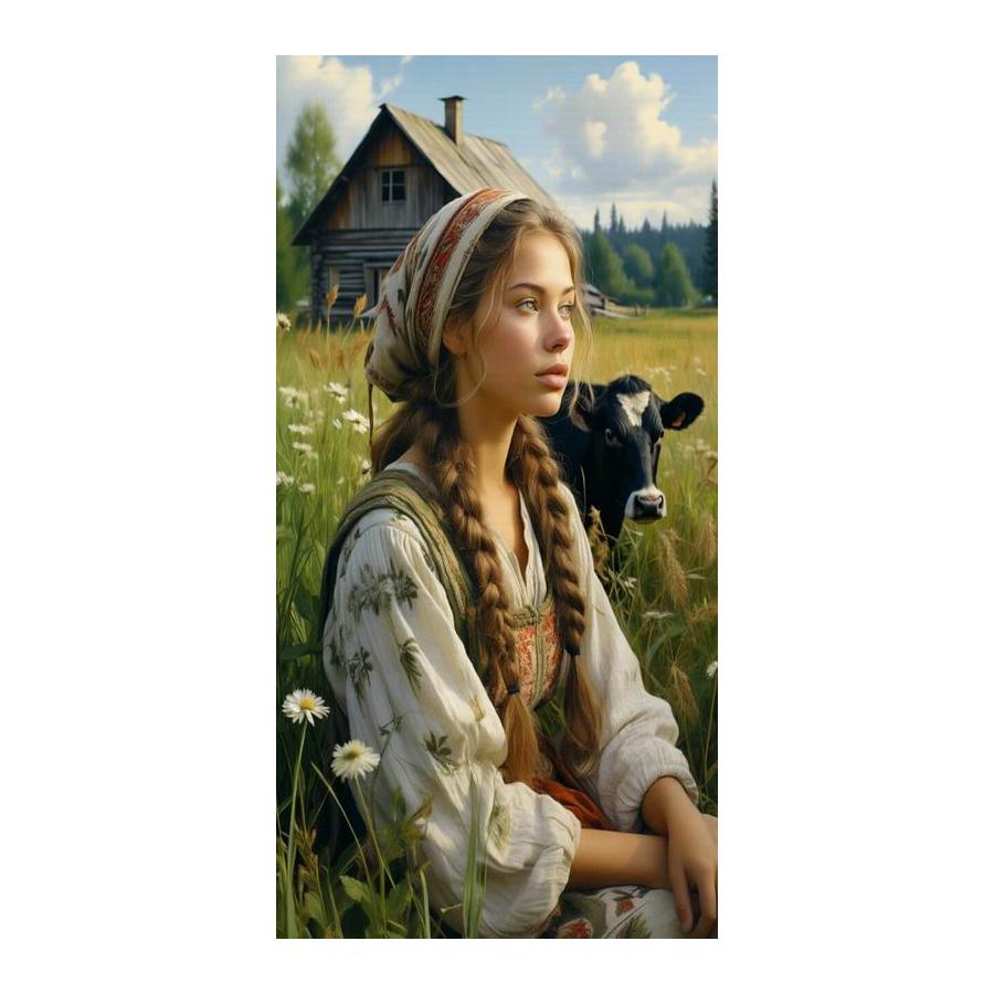 Women and Dogs Large Size Diamond Painting Woman and Cows Animals Diy Full Drill Rhinestone Embroidery Mosaic Cross Stitch Kits