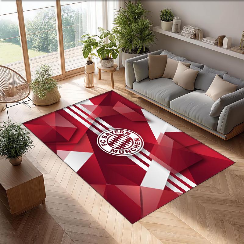 Tappeto Morbido Area Rug con Motivo Calcio Bayern Monaco Antiscivolo Tappeto per Pavimento Interno Tappetino Decorazione Sportiva per Camera da Letto