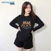 Jeanswest Women's Round Neck Long Sleeve T-Shirt with Graffiti Monster Print