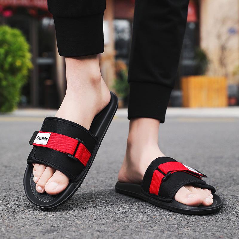 Men's Summer Non-Slip Korean Style Single Strap Beach Slippers
