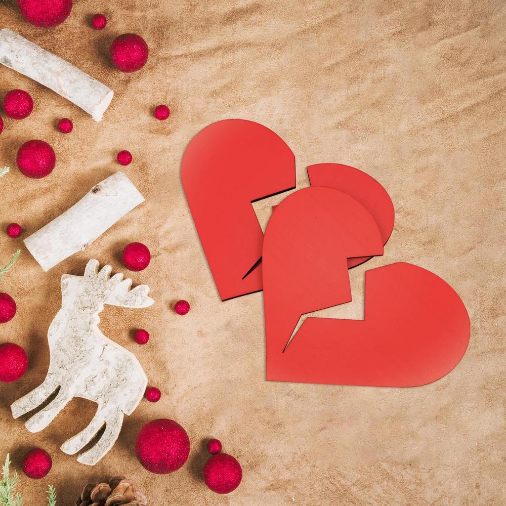 30 Pack 4 Inch Wood Broken Heart Cutouts Unfinished Wood Broken Heart Crafts Wooden Broken Heart Hanging Ornaments DIY Broken Heart Craft Gift Tags