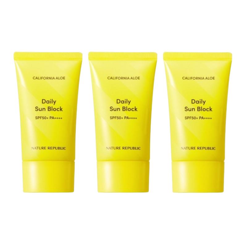 Nature Republic Aloe Daily Sun Block 57ml – SPF50+ PA++++ UV Protection Sunscreen,Hydrating Tone-Up Cream