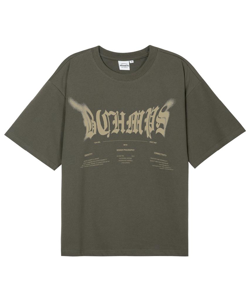 BORN CHAMPS [7 Colors] Distorted Dust Oversized Short Sleeve T-Shirt B25St39 (B Type)