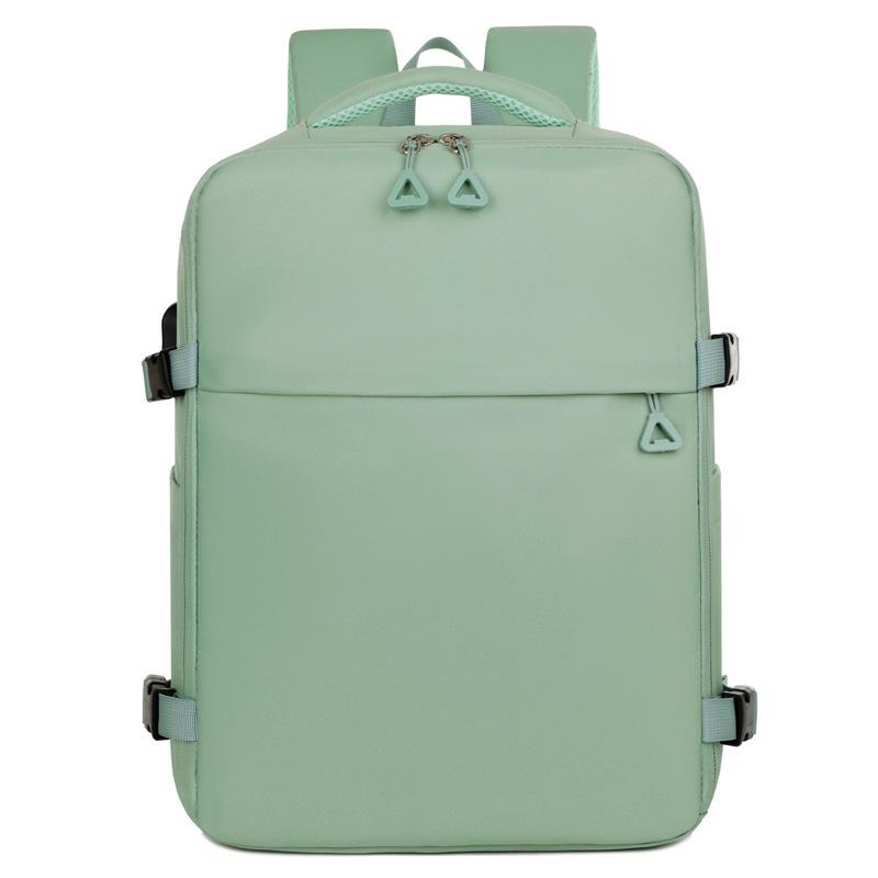 

Многофункциональный однотонный рюкзак для ноутбука: Повседневный, Большой вместимости, Подходит для тележки, Уличный школьный рюкзак для студентов One Size зелёный